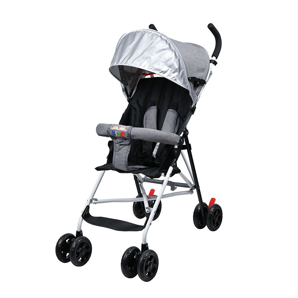 Kiko - 8 Wheels Light Buggy Stroller - Grey