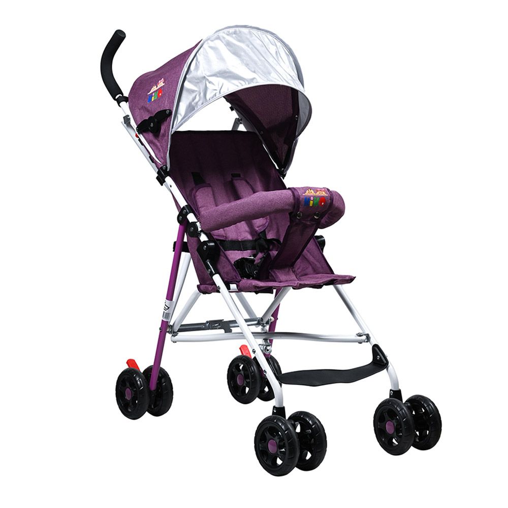 Kiko - 8 Wheels Light Buggy Stroller - Purple