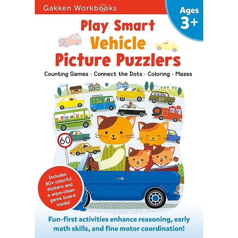 Play Smart Vehicle Picture Puzzlers Workbook With Stickers