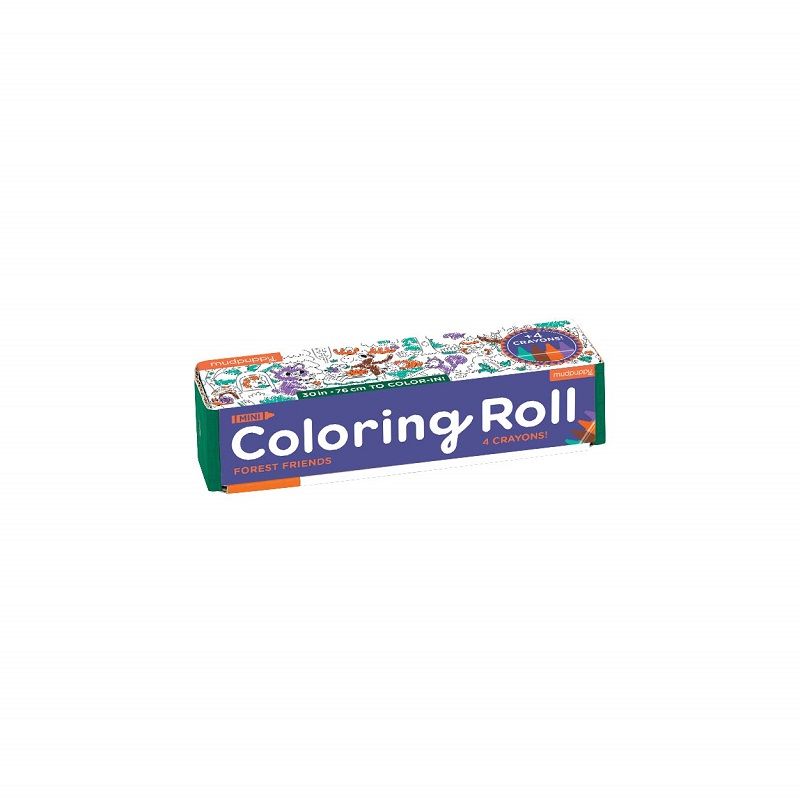 Mini Forest Friends Coloring Roll & Crayons 4 Pcs