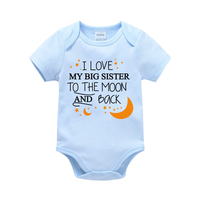 Matching Family Outfits - I Love My Big Sister Romper - Blue