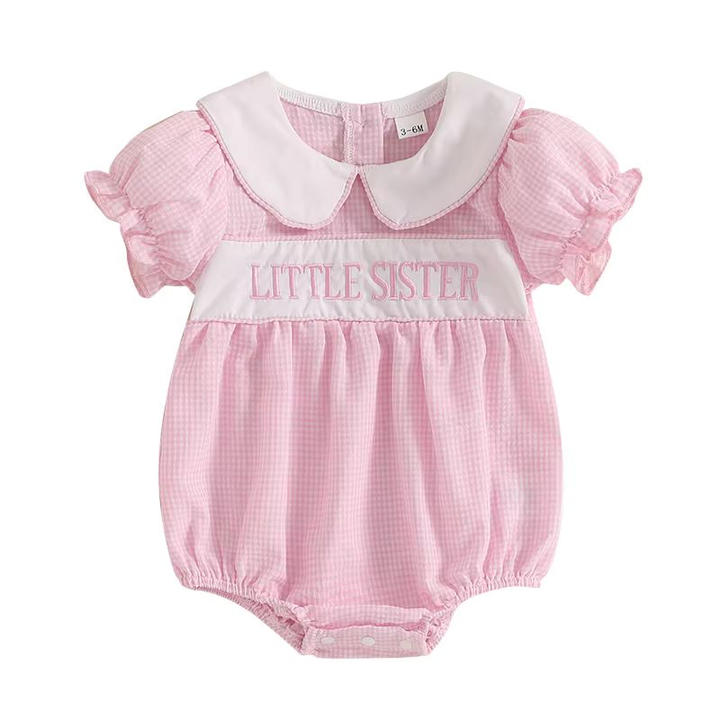 Matching Family Outfits - Little Sister Baby Romper - Pink