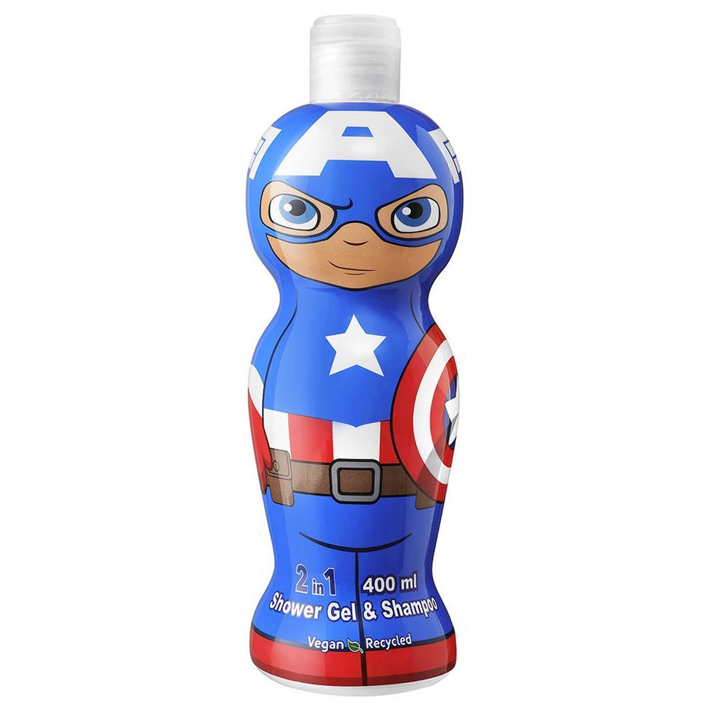 Marvel - Boy's 2-In-1 Captain America Shower Gel With Shampoo - 400 ml