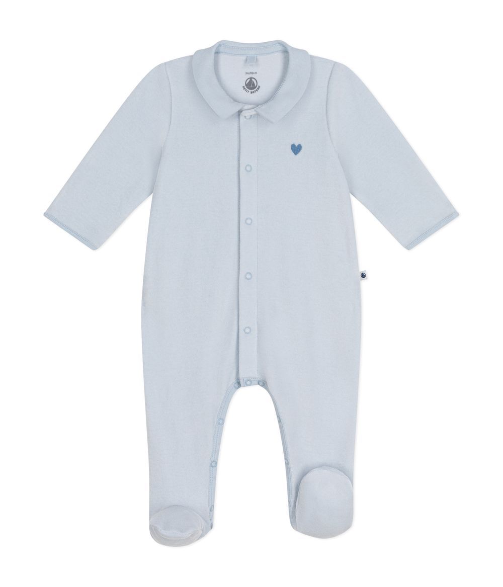 Petit Bateau - Cotton Baby Sleepsuit - Gomme Blue