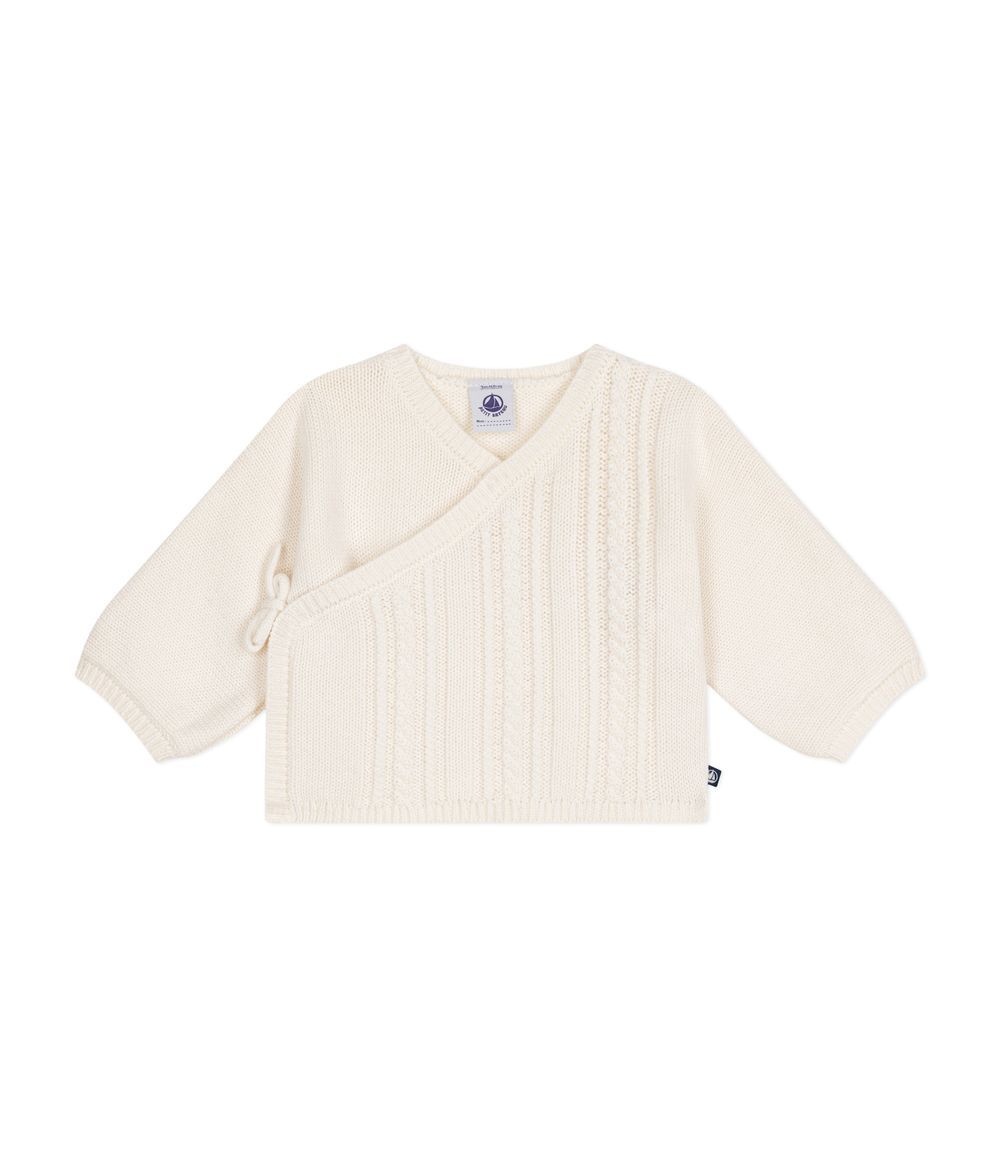 Petit Bateau - Babies' Wool And Cotton Cardigan - Marshmallow White