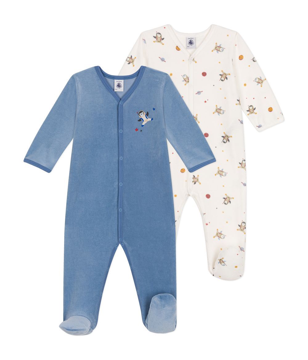 Petit Bateau - 2pc-Set - Babies' Velour Pyjamas