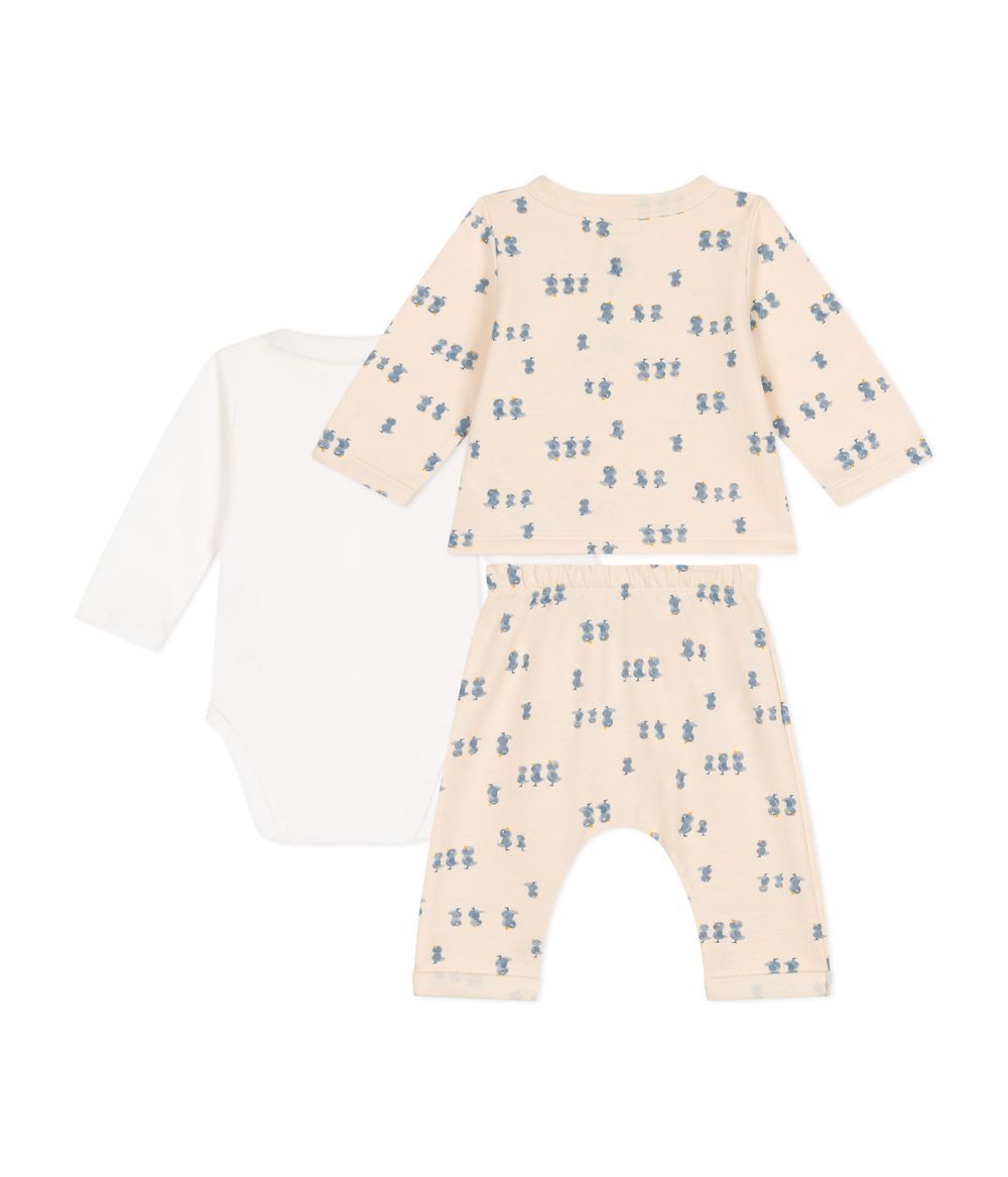 Petit Bateau - Babies' Fleece Outfit 3pc Set - Avalanche White