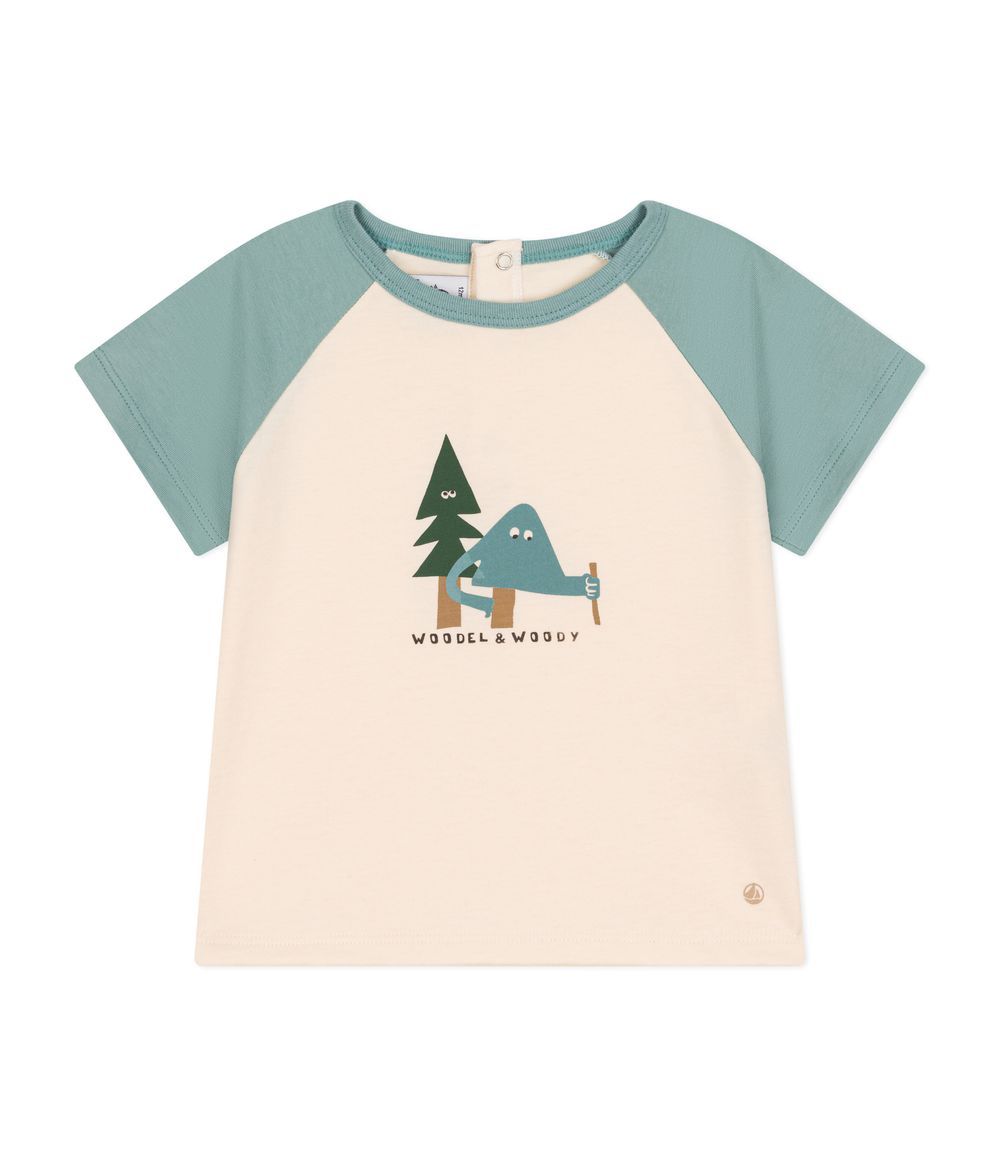 Petit Bateau - Babies' Short-Sleeved Fine Jersey T-Shirt_Avalanche/Paul White