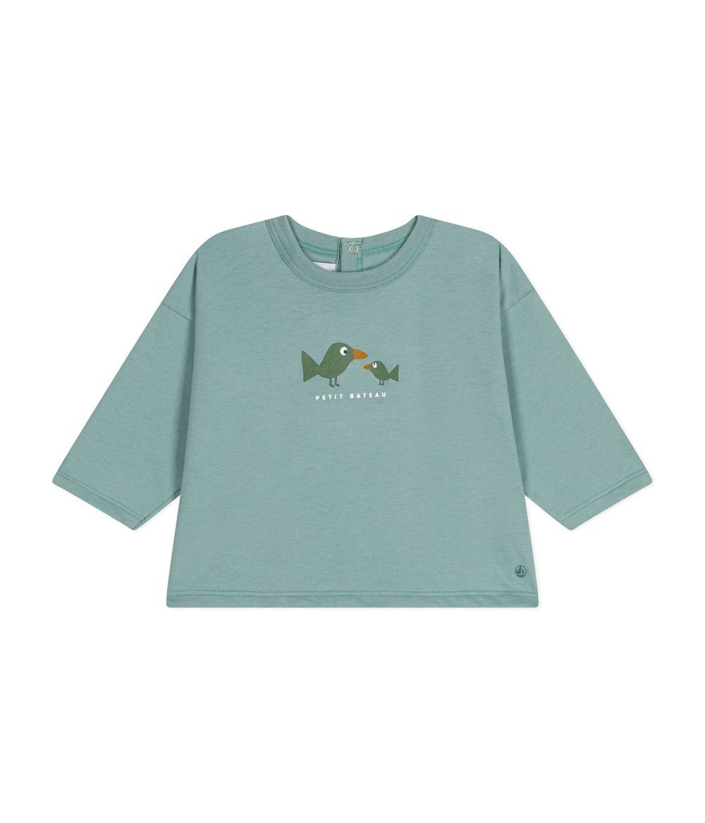 Petit Bateau - Babies' Long Sleeved T-Shirt In Fine Jersey - Paul Green
