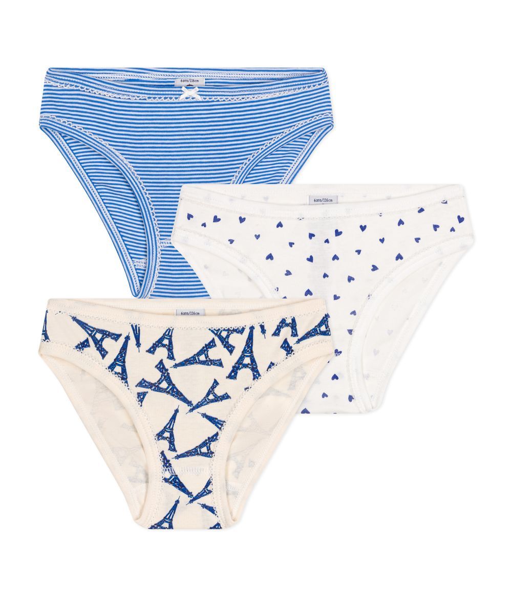 PETIT BATEAU - Children's Cotton Paris Themed Knickers Pack Of 3 - Set 1