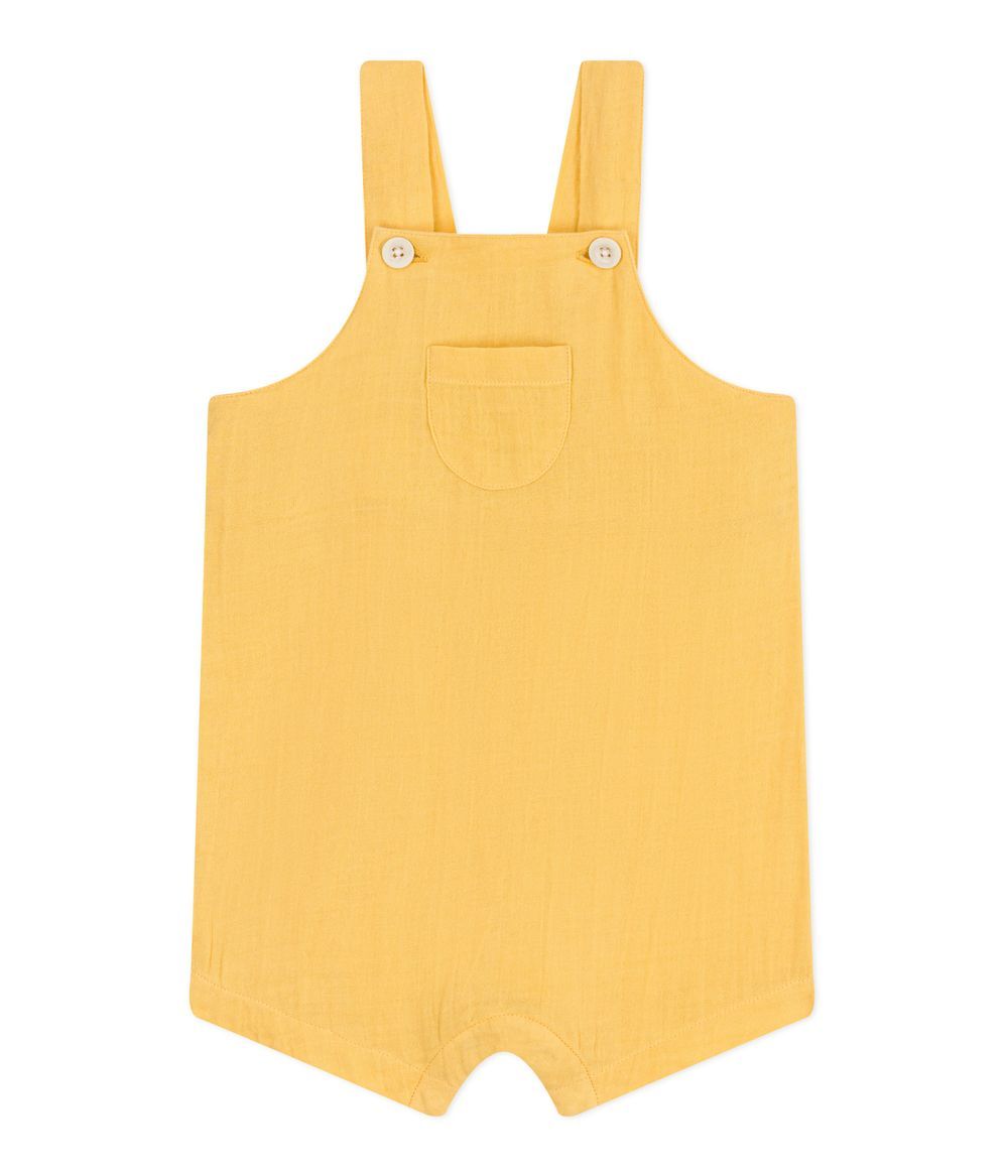 Petit Bateau - Baby's Plain Cotton Gauze Dungarees - Orge Yellow
