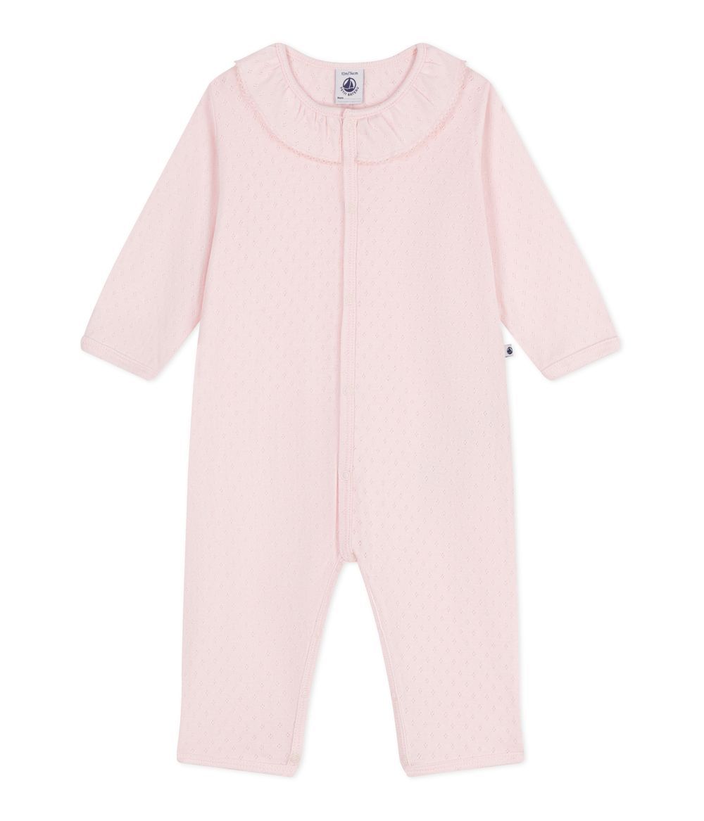 Petit Bateau - Baby Footless Cotton Pyjamas With Claudine Collar
