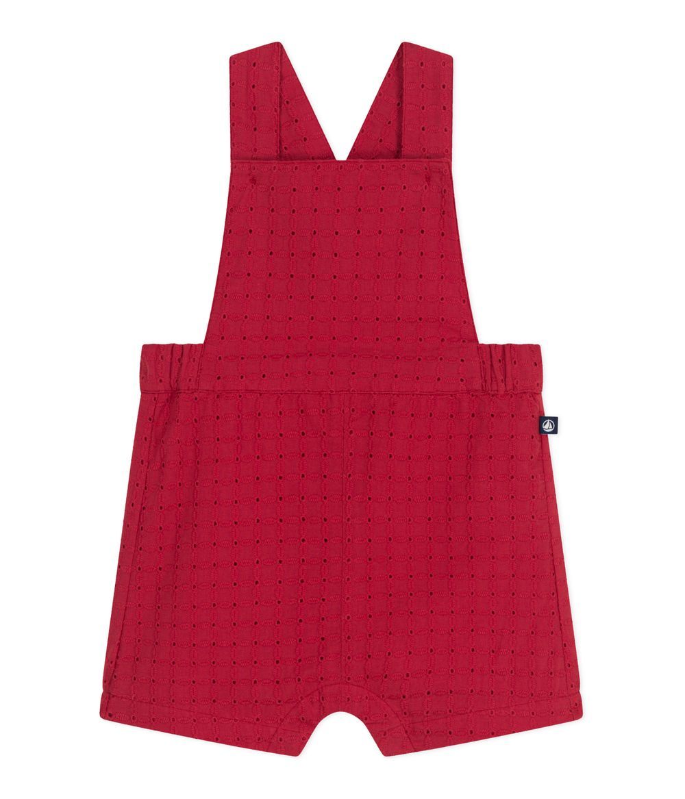 Petit Bateau - Baby Broderie Anglaise Dungarees - Spicy Red