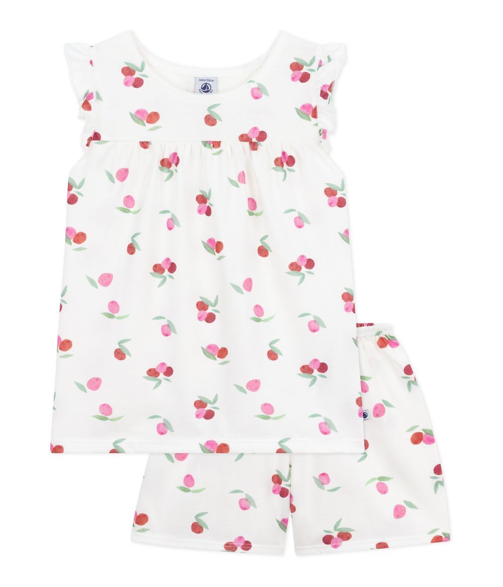 Petit Bateau - Children's Short Cotton Pajamas In Fruit Print