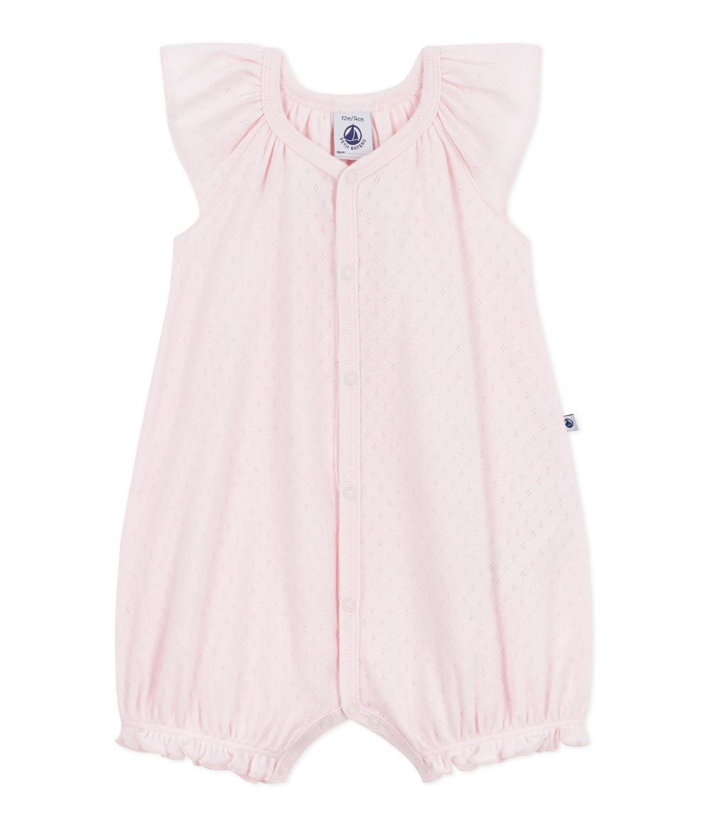 Petit Bateau - Baby Plain Cotton Short Jumpsuit
