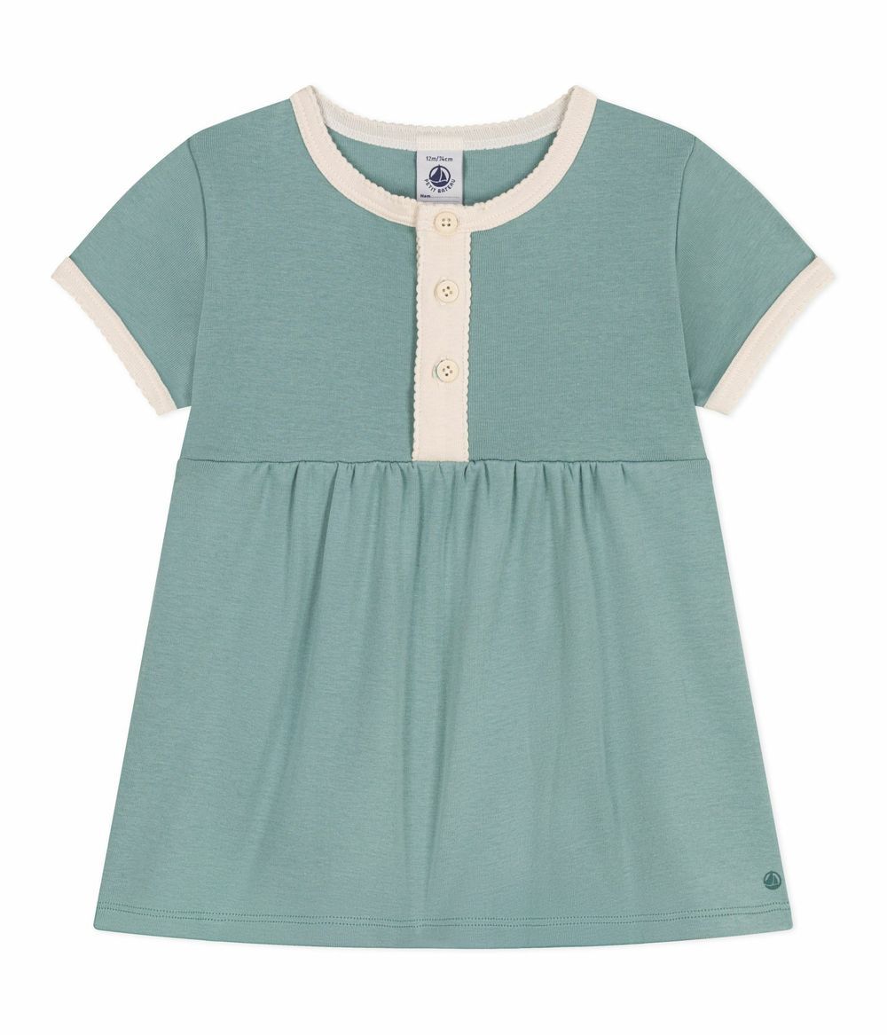 Petit Bateau - Babies' Short-sleeved Plain Cotton Dress - Paul Green