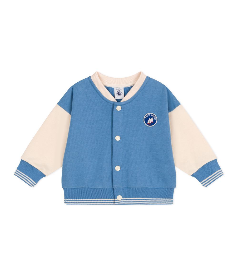 Petit Bateau - Babies' Varsity-Style Jacket In Colourblock Cotton