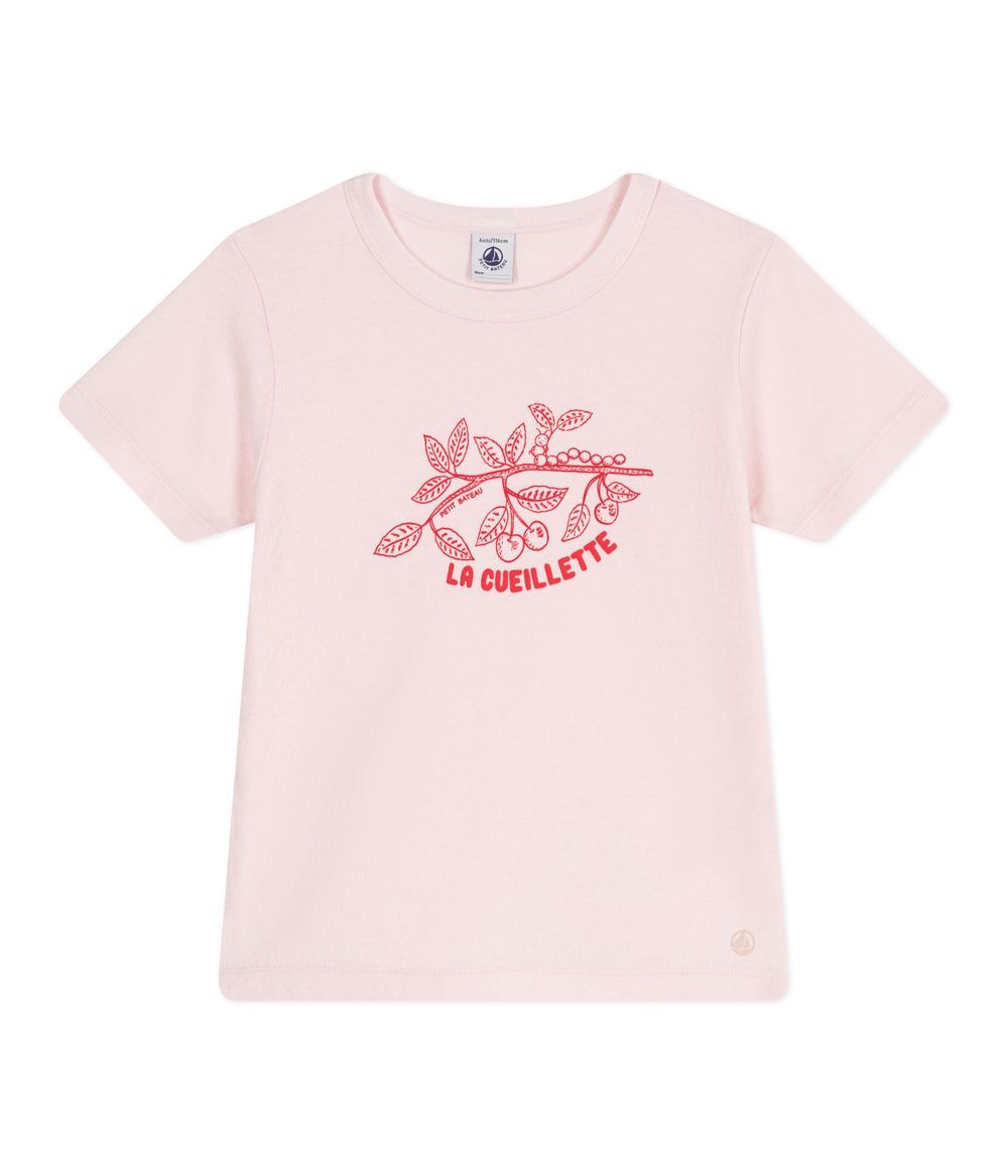 Petit Bateau - Girl's Printed Short Sleeves T-Shirt - Fleur Pink