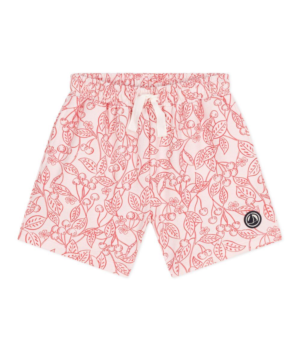 Petit Bateau - Girl's Printed Cotton Shorts - Fleur Pink
