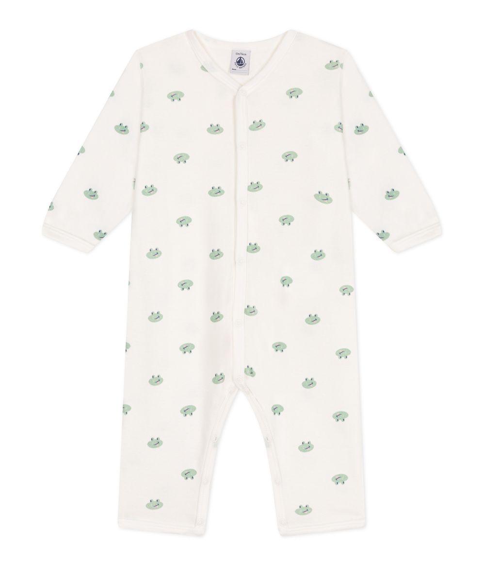 Petit Bateau - Baby Frogs Printed Cotton Pajamas - Marshmallow White/Multicolor