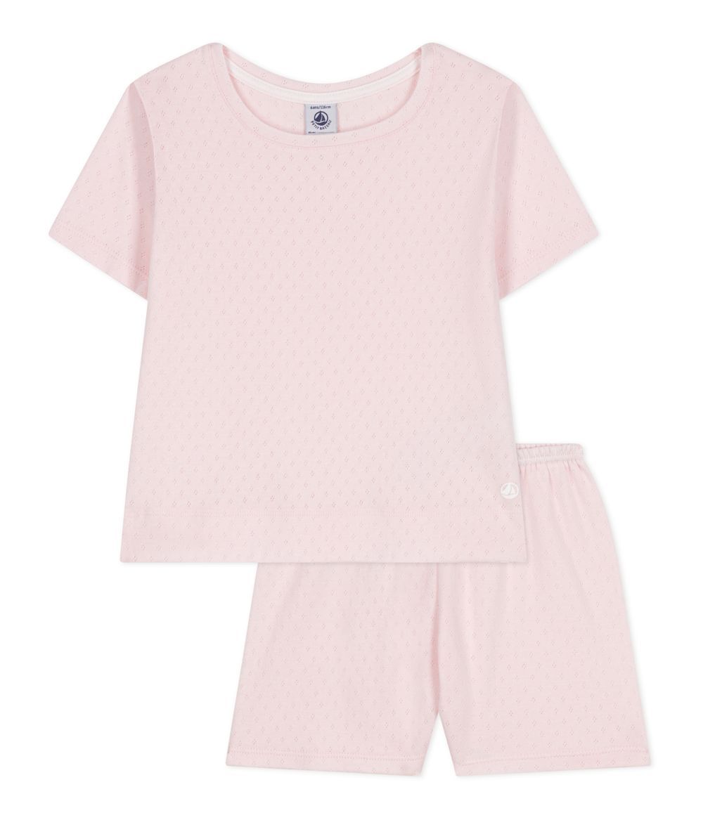 Petit Bateau - Children's Short Cotton Pyjamas - Fleur Pink