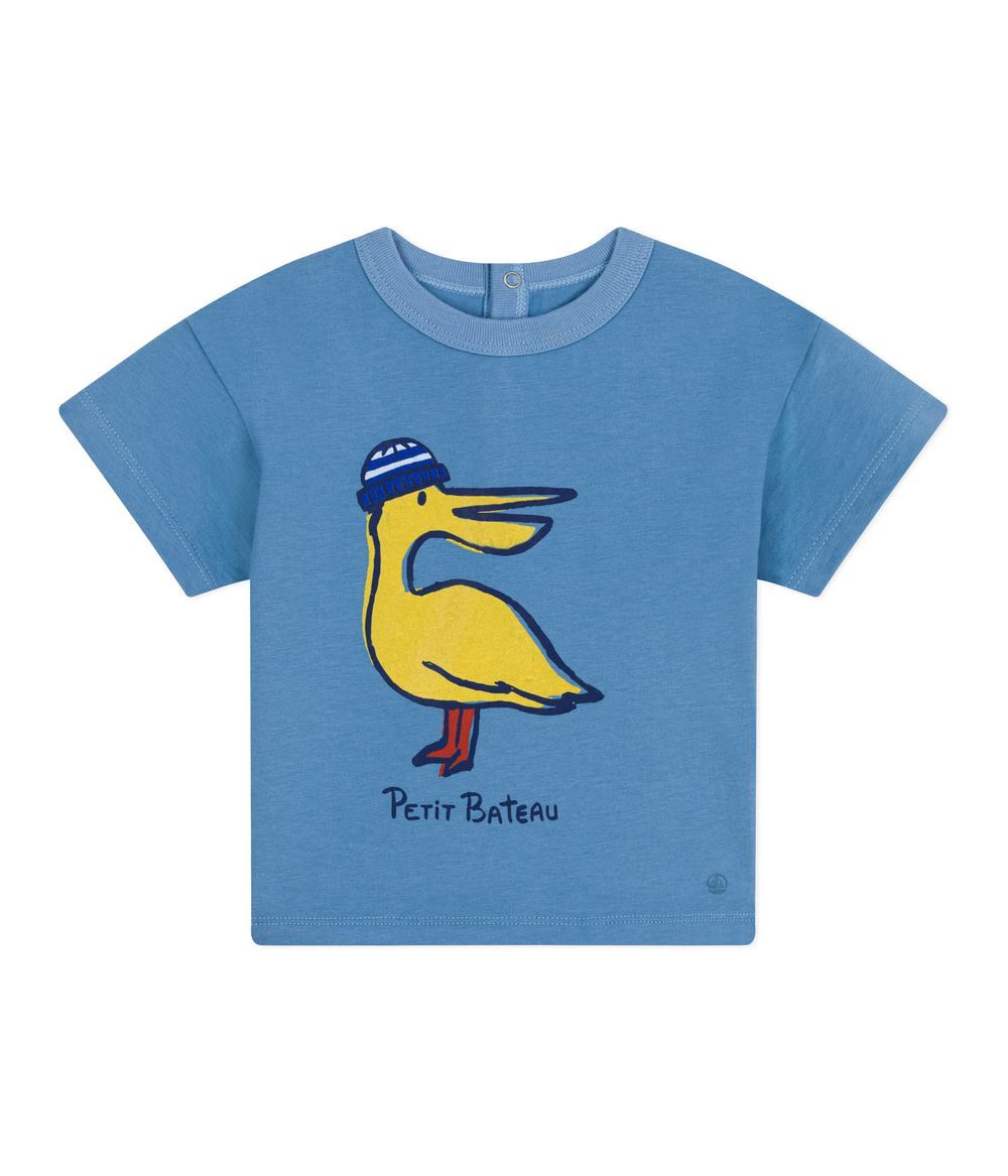 Petit Bateau - Babies' Short-Sleeved Plain Cotton T-Shirt - Alaska Blue