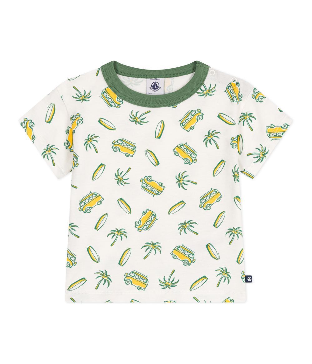Petit Bateau - Babies' Short-Sleeved Boat Print Cotton T-Shirt