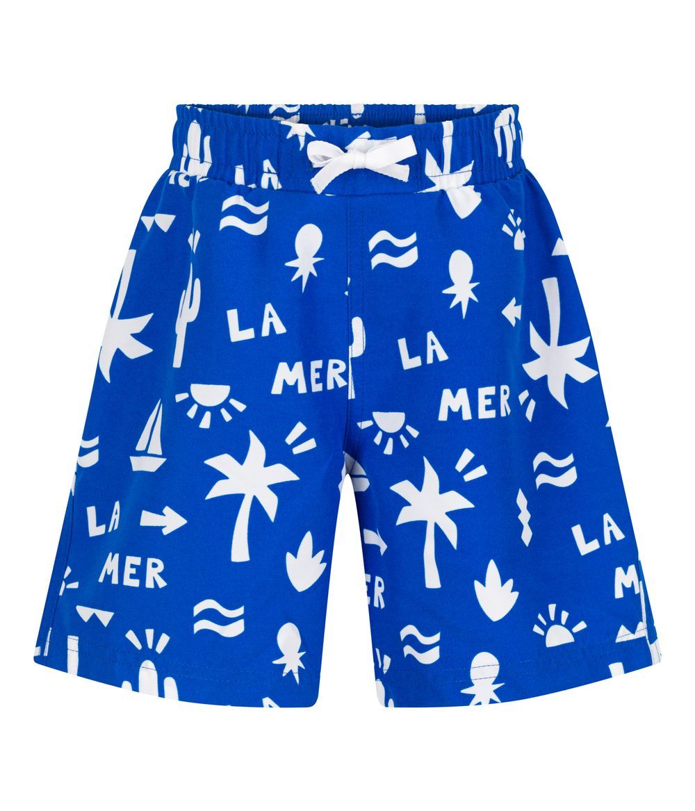 Petit Bateau - Printed Swim Shorts For Children - Porcelana Blue