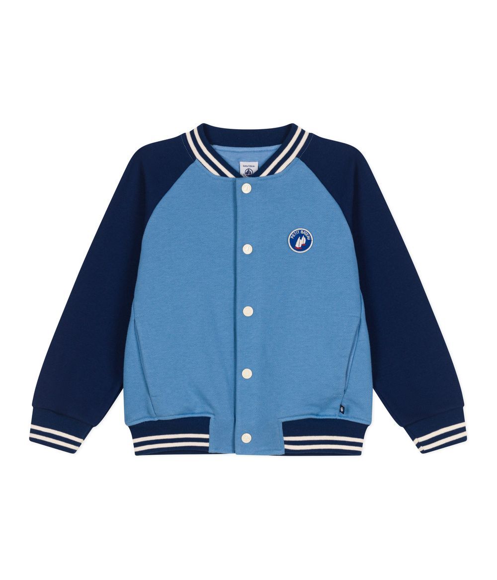 Petit Bateau - Child's Plain Cotton Teddy Jacket - Blue