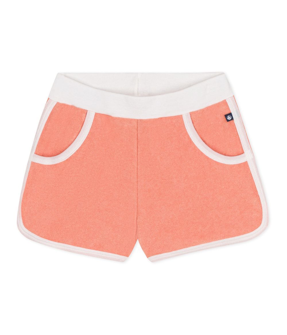 Petit Bateau - Kids Plain Cotton Terry Shorts - Abricot Orange