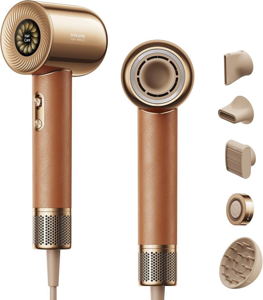 Dreame - Hair Miracle Hair Dryer With Leather Handle - Rose Gold