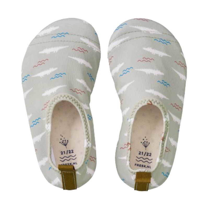 Fresk - Crocodile Printed Kids Swim UV Shoes - Light Sage