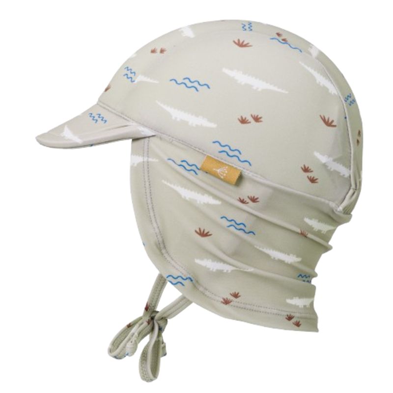 Fresk - Boy's Crocodile Printed UV Swim Hat - Light Sage