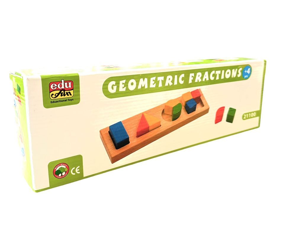 Edu Fun - Geometric Fraction With Wooden Base 10 Pcs