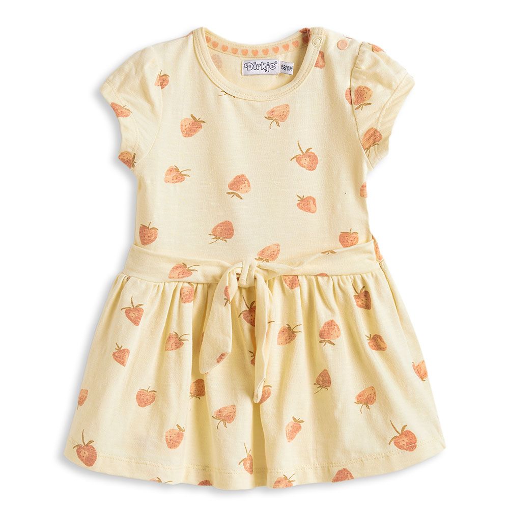 Dirkje - Girls' Printed Summer Dress - Beige