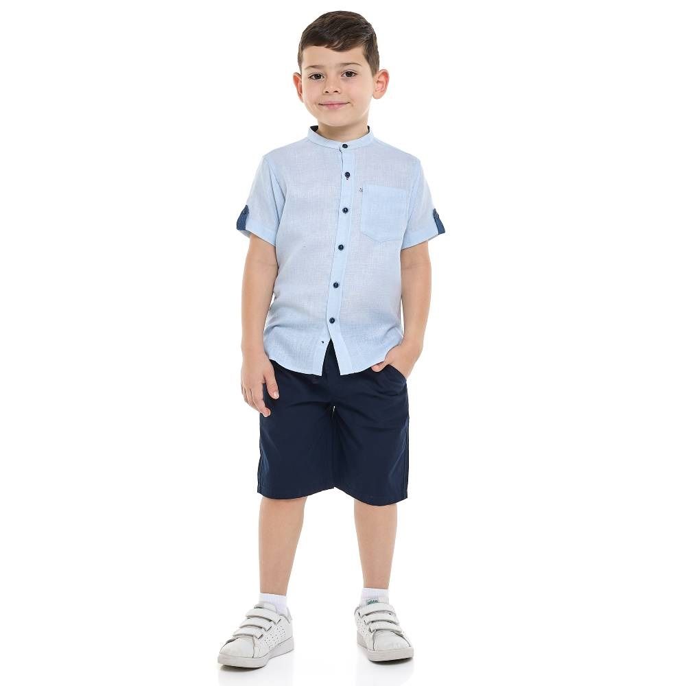 Victor And Jane - Boy's T-Shirt And Shorts - 2pc-Set - Navy