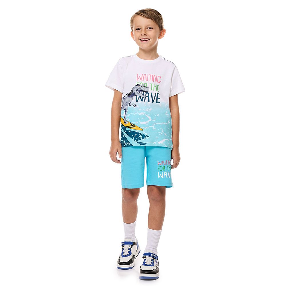 Victor And Jane - 2pc-Set - Boy's T-Shirt And Pull-On Shorts - Dinosaur