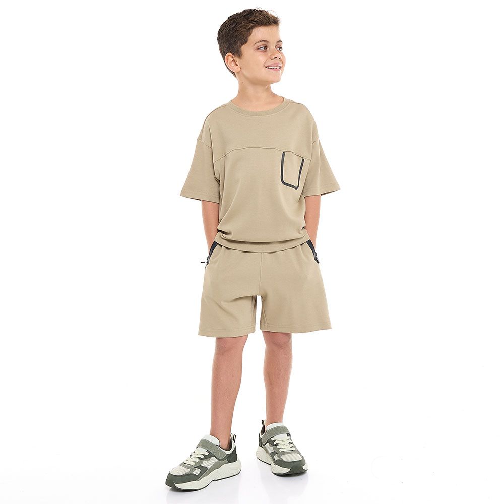 Victor And Jane - 2pc-Set - Boys' Striped Jacquard - Olive