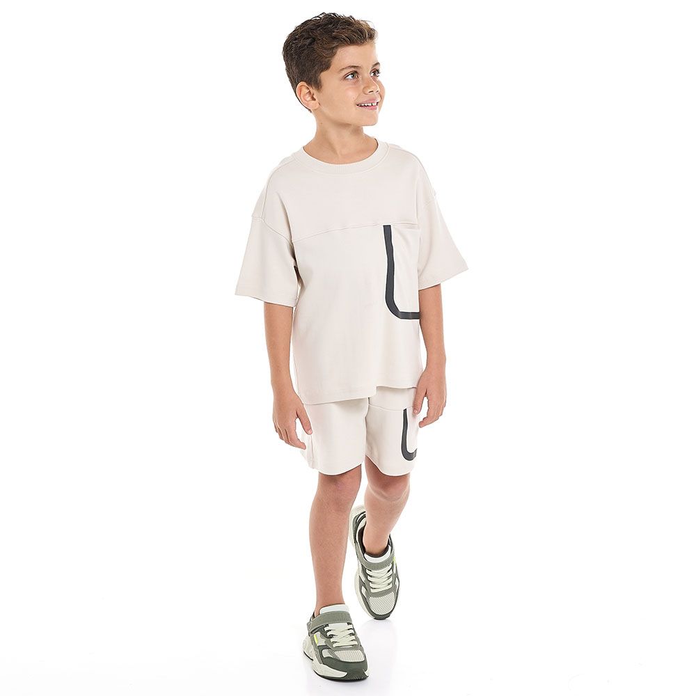 Victor And Jane - 2pc-Set - Boys' Striped Jacquard - White