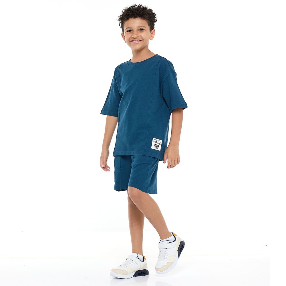 Victor And Jane - Boys Outfit T-Shirt With Shorts Cord Set - Navy