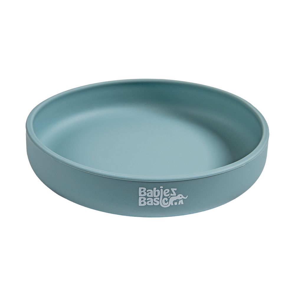 Babies Basic - Baby Feeding Silicone Plate With Suction - Blue