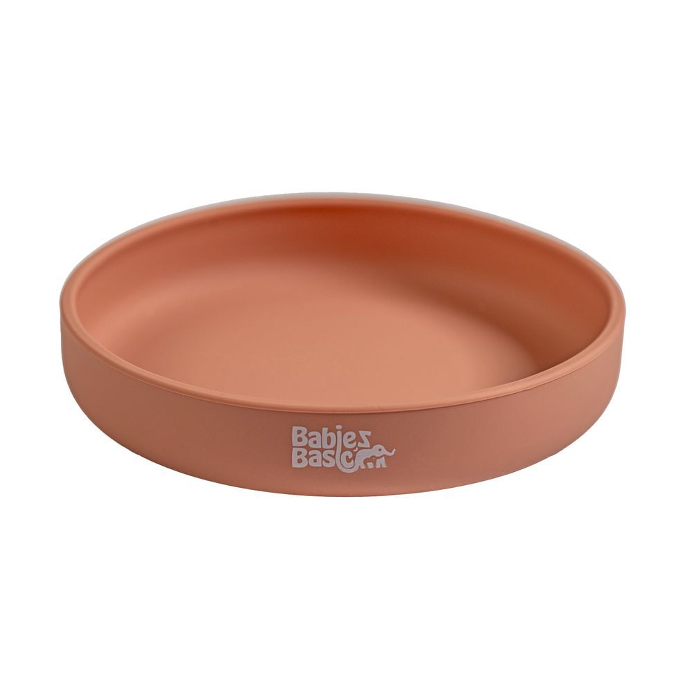 Babies Basic - Baby Feeding Silicone Plate With Suction - Brown