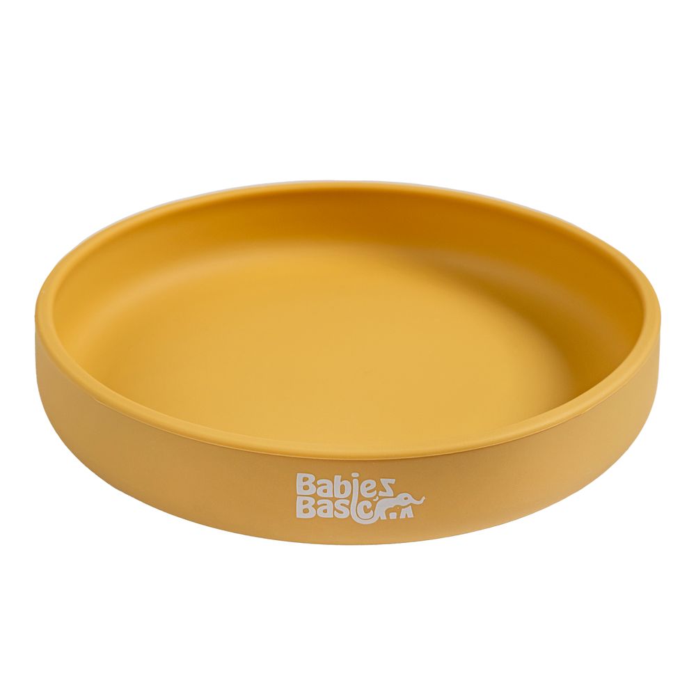 Babies Basic - Baby Feeding Silicone Plate With Suction - Yellow