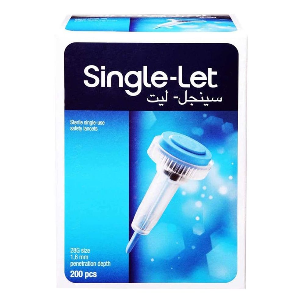 سينجل-ليت - إبرة أمان معقمة للاستخدام مرة واحدة - 200 إبرة