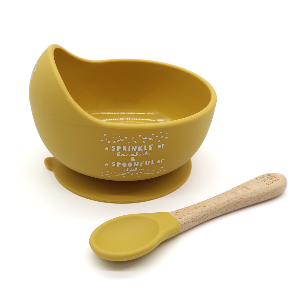 ONCE UPON A DUA - Lux Silicone Bowl And Spoon Set - Mustard