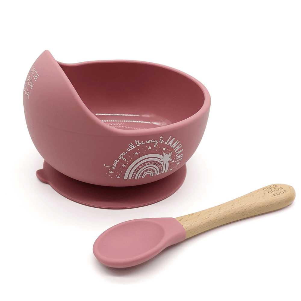 ONCE UPON A DUA - Lux Silicone Bowl And Spoon Set - Dusty Pink