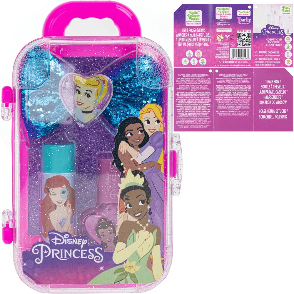 Townleygirl - Disney Princess Cosmetic Suitcase Set - 4 Pcs