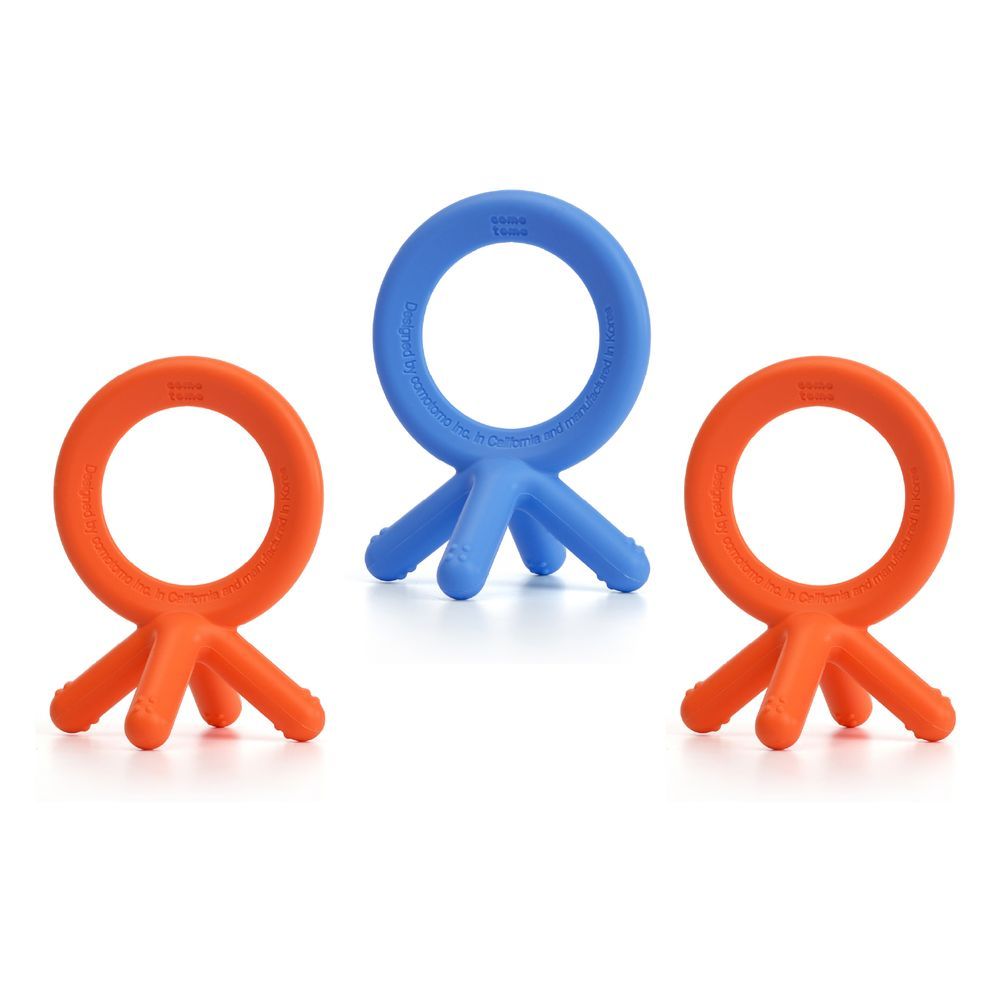 Comotomo - Silicone Baby Teether Healthy Oral Development - Multicolor - 3 Pcs
