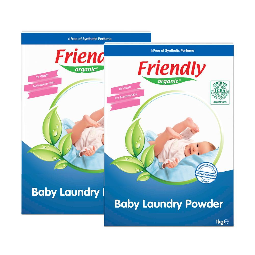 Friendly Organic - Organic Baby Laundry Powder - 1kg - 2 Pcs