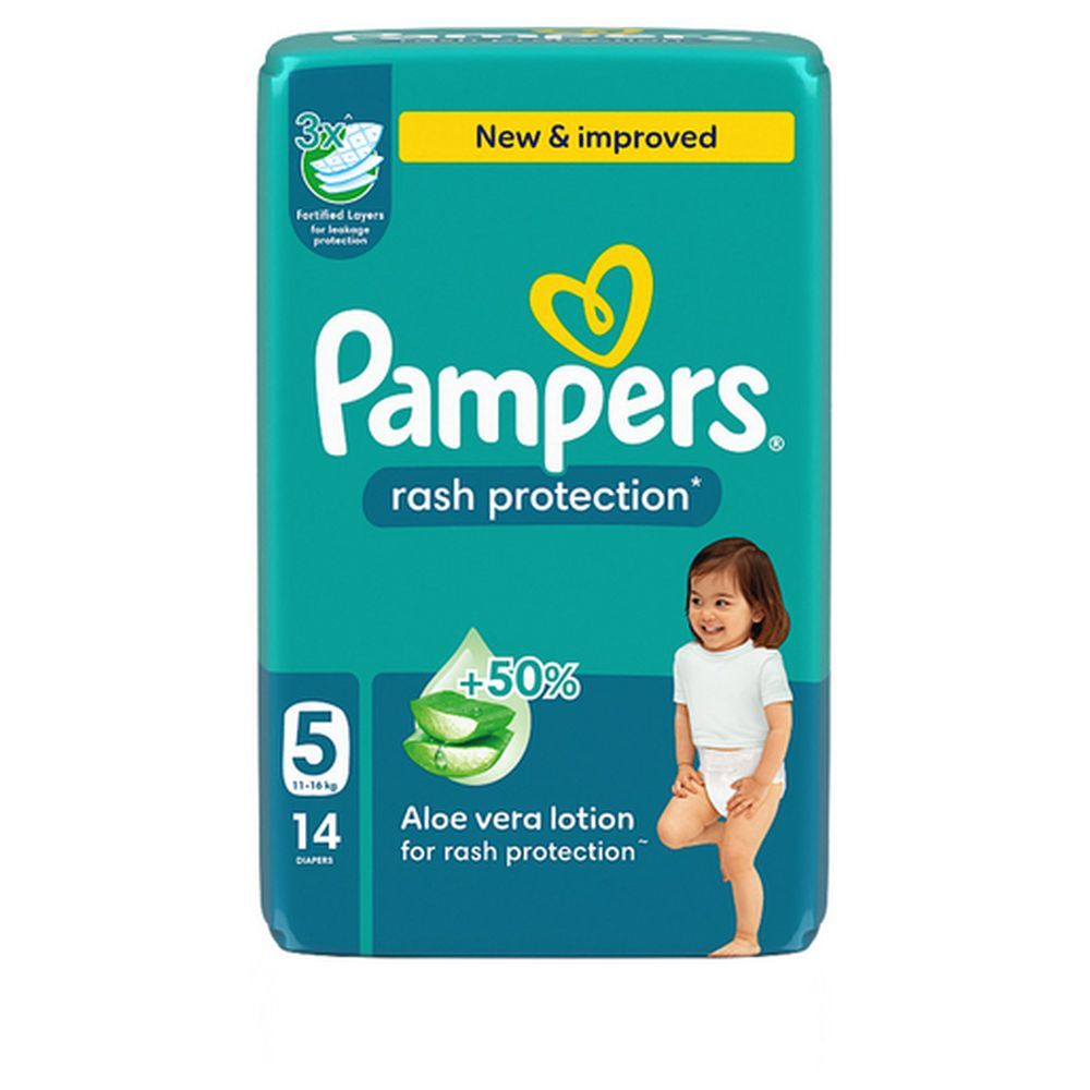 Pampers - Rash Protection Taped Diapers - Size 5 - 11-16 kg - 14 Count